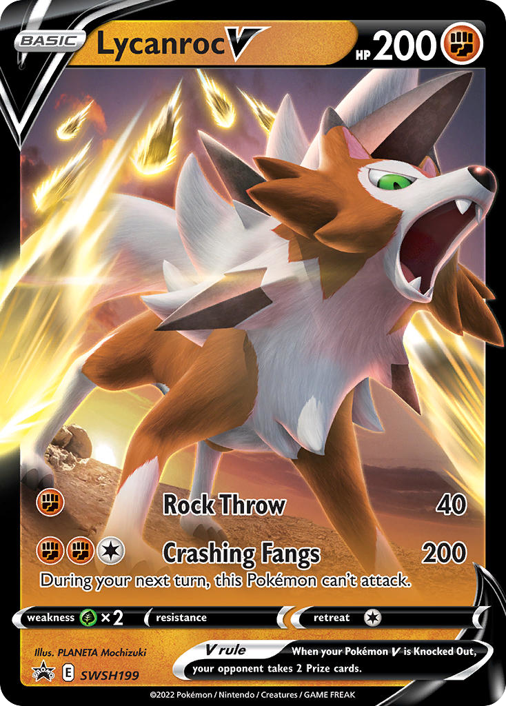 Lycanroc V swshp-SWSH199 Promo from SWSH Black Star Promos Set