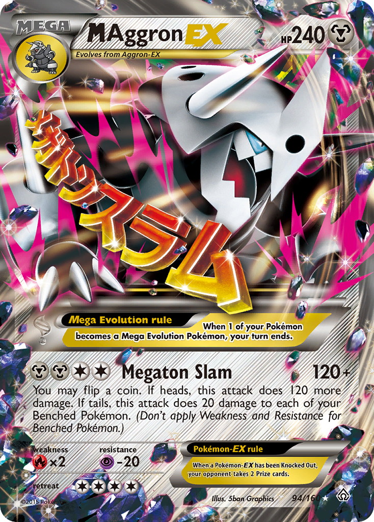 M Aggron-EX xy5-94 Rare Holo EX from Primal Clash Set
