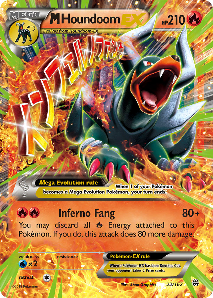 M Houndoom-EX xy8-22 Rare Holo EX from BREAKthrough Set