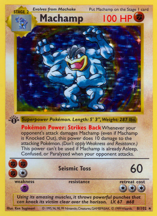 Machamp base1-8 Rare Holo from Base Set