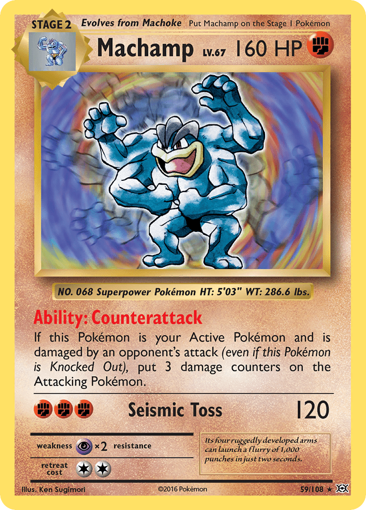 Machamp xy12-59 Rare Holo from Evolutions Set