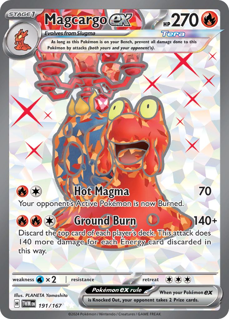 Magcargo ex sv6-191 Ultra Rare from Twilight Masquerade Set