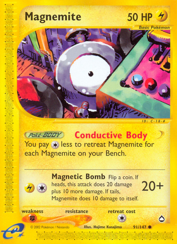 Magnemite ecard2-91 Common from Aquapolis Set