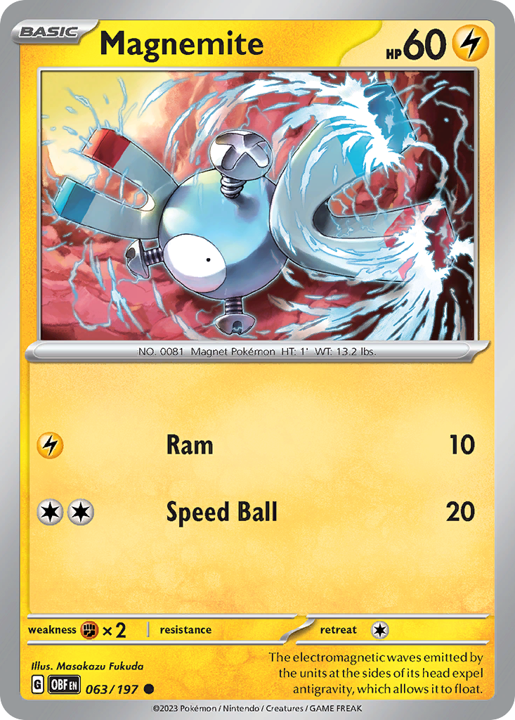 Magnemite sv3-63 Common from Obsidian Flames Set