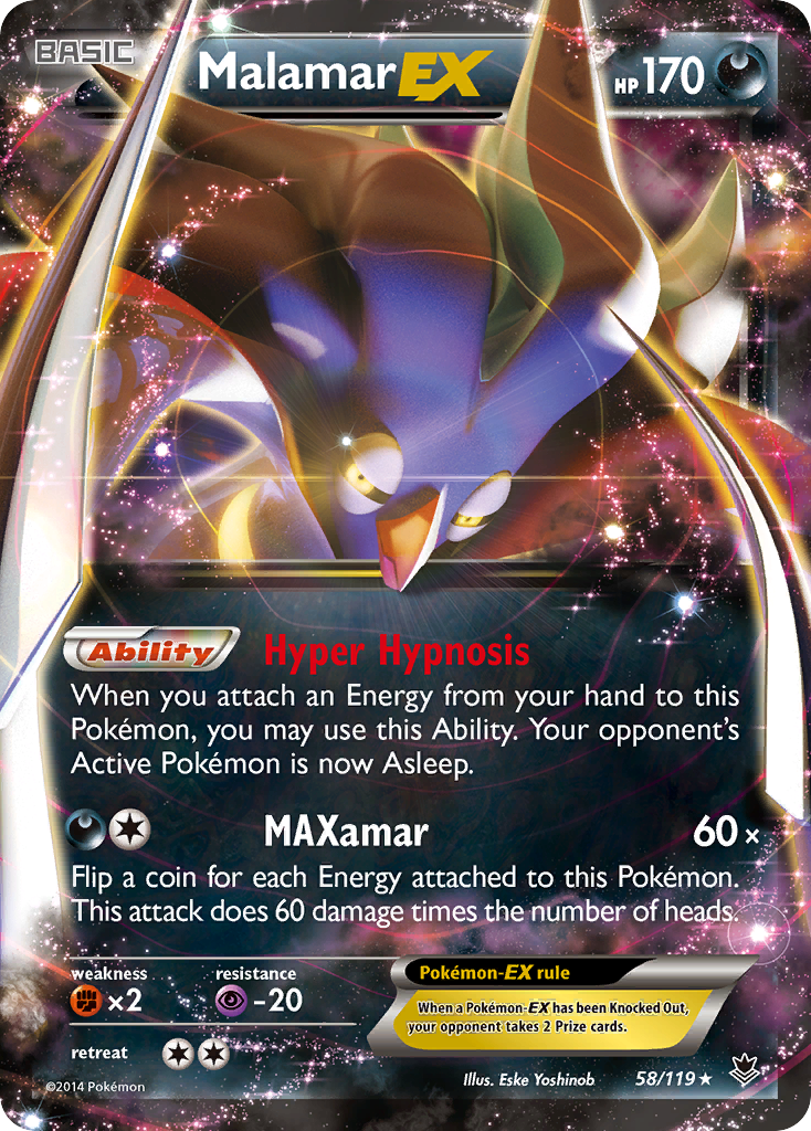Malamar-EX xy4-58 Rare Holo EX from Phantom Forces Set