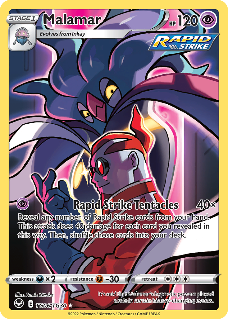 Malamar swsh12tg-TG06 Trainer Gallery Rare Holo from Silver Tempest Trainer Gallery Set
