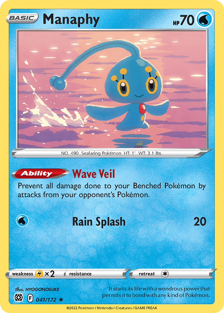 Manaphy swsh9-41 Rare from Brilliant Stars Set