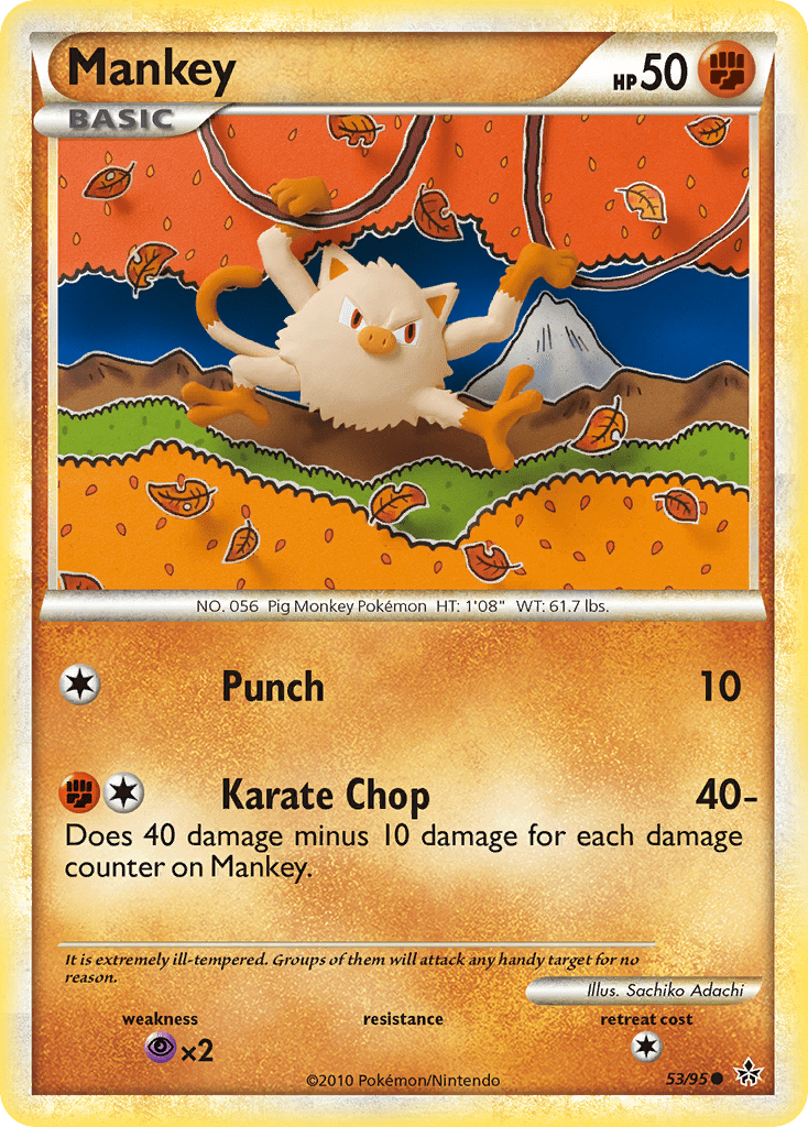Mankey hgss2-53 Common from HS—Unleashed Set
