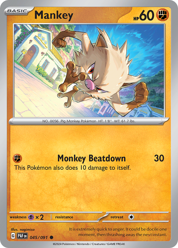Mankey sv4pt5-45 Common from Paldean Fates Set