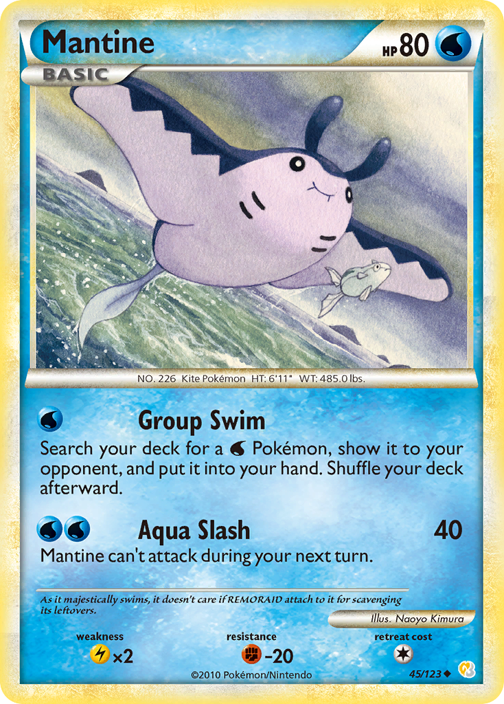 Mantine hgss1-45 Uncommon from HeartGold & SoulSilver Set