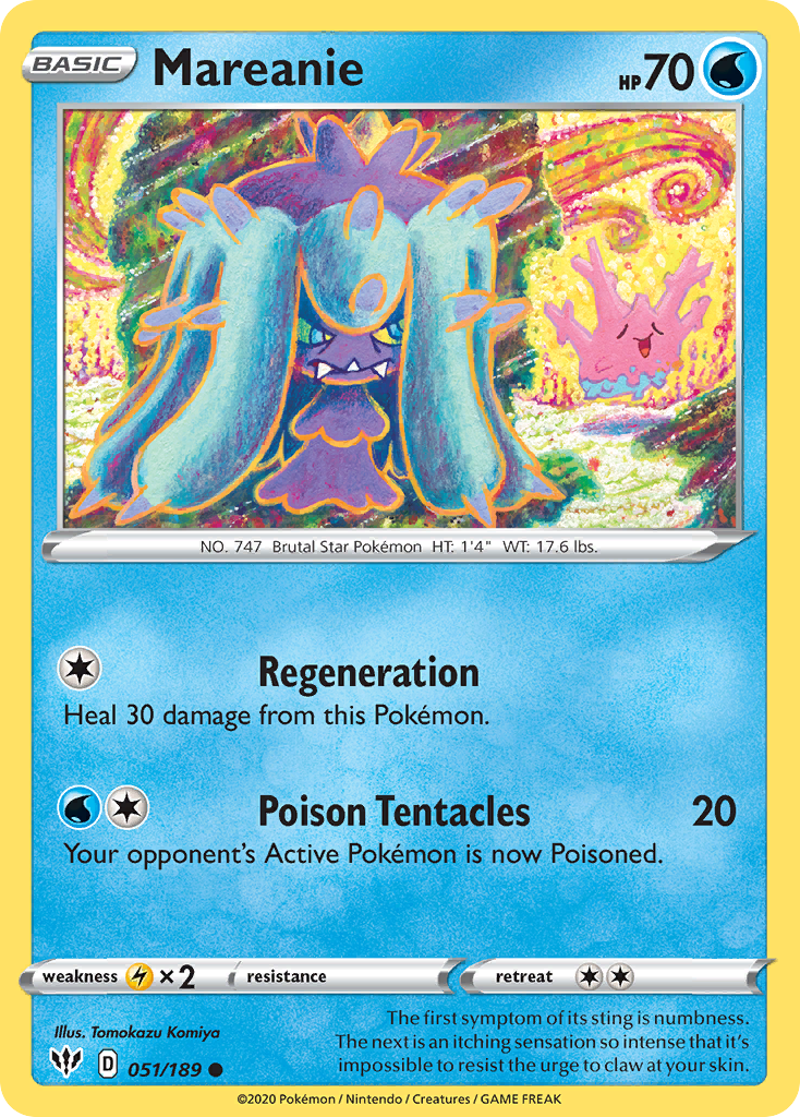 Mareanie swsh3-51 Common from Darkness Ablaze Set