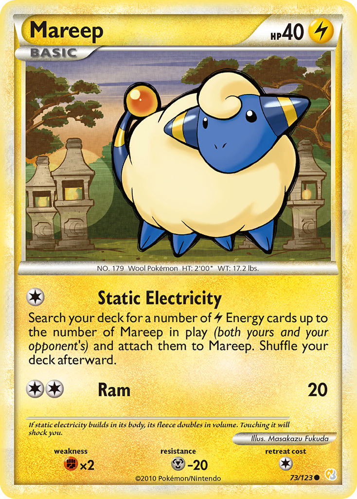 Mareep hgss1-73 Common from HeartGold & SoulSilver Set