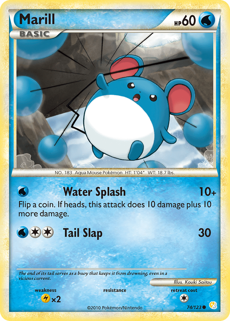 Marill hgss1-74 Common from HeartGold & SoulSilver Set