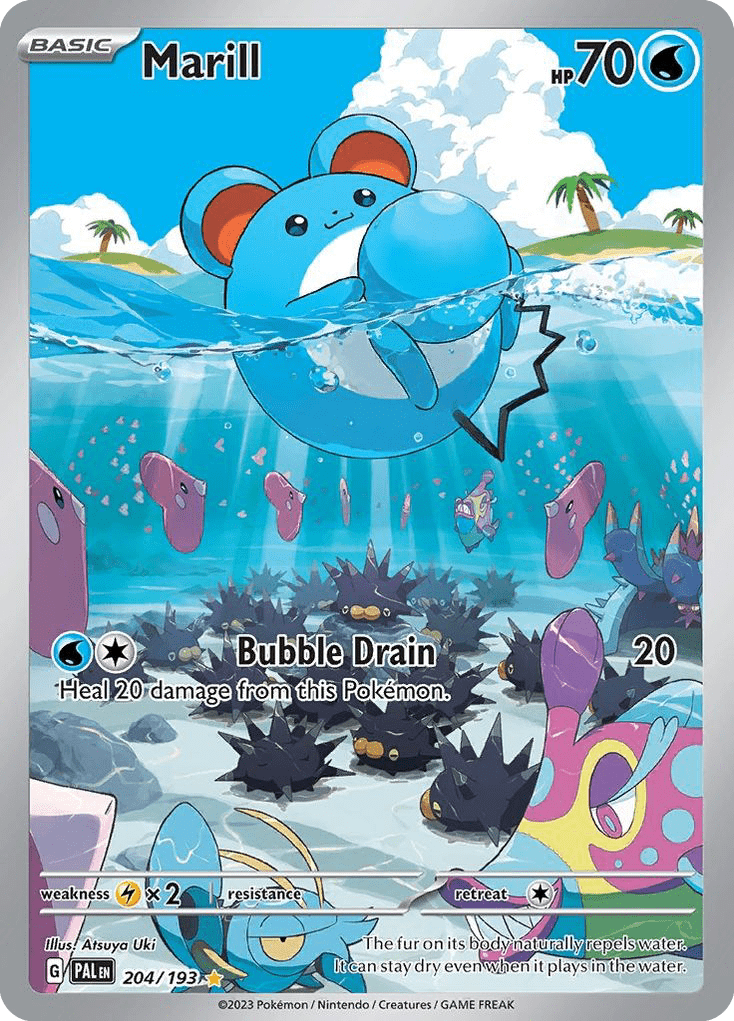Marill sv2-204 Illustration Rare from Paldea Evolved Set