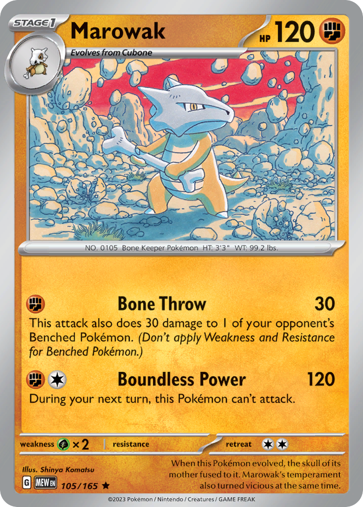 Marowak sv3pt5-105 Rare from 151 Set