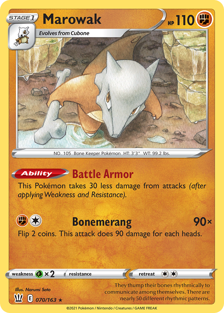 Marowak swsh5-70 Rare from Battle Styles Set