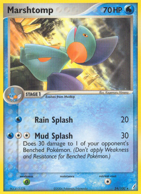 Marshtomp ex14-24 Rare from Crystal Guardians Set