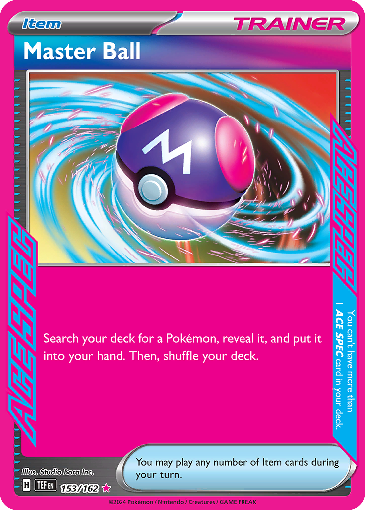 Master Ball sv5-153 ACE SPEC Rare from Temporal Forces Set