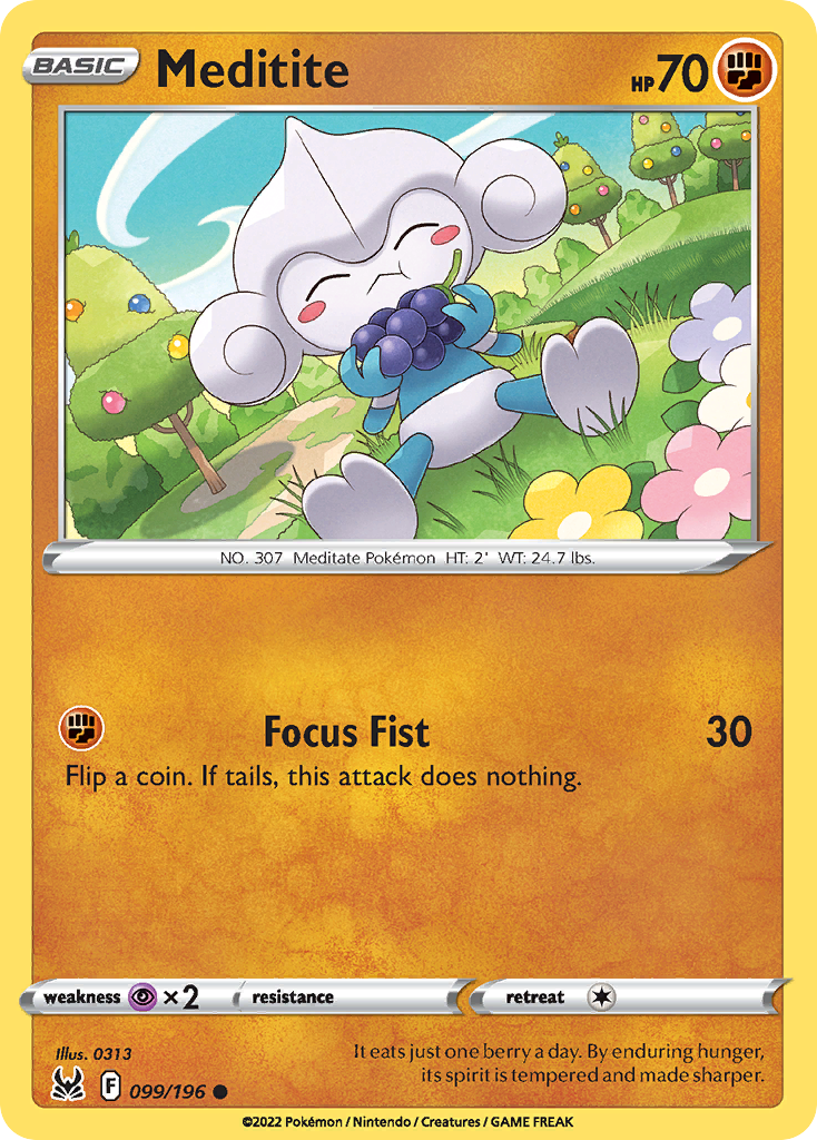 Meditite swsh11-99 Common from Lost Origin Set