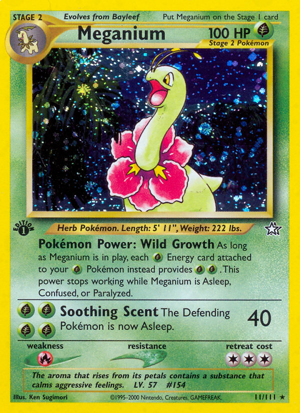 Meganium neo1-11 Rare Holo from Neo Genesis Set