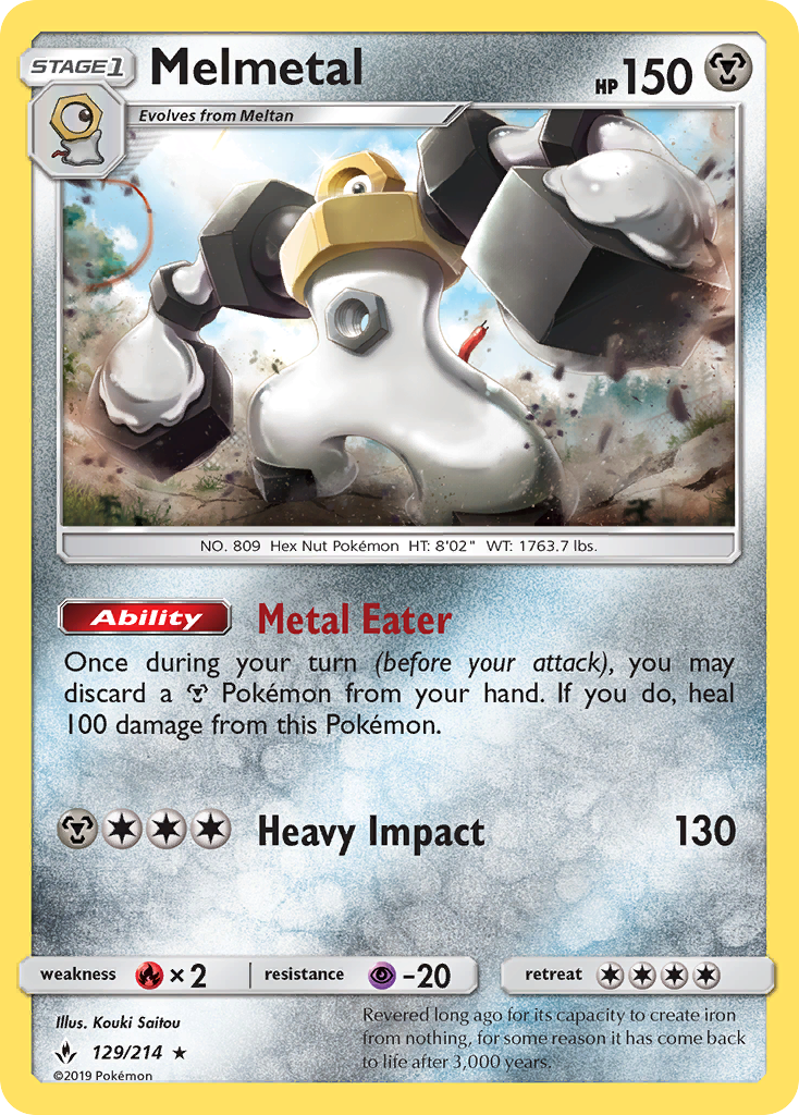 Melmetal sm10-129 Rare Holo from Unbroken Bonds Set