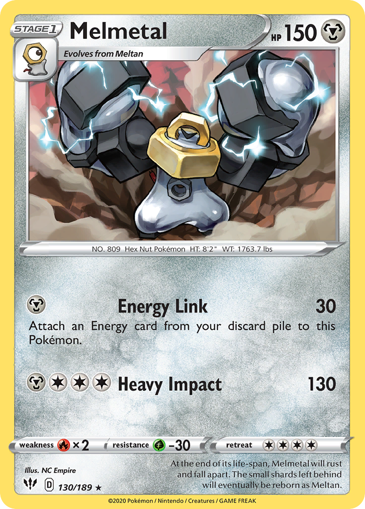 Melmetal swsh3-130 Rare from Darkness Ablaze Set