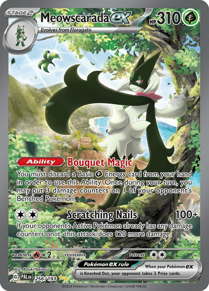 Meowscarada ex sv2-256 Special Illustration Rare from Paldea Evolved Set