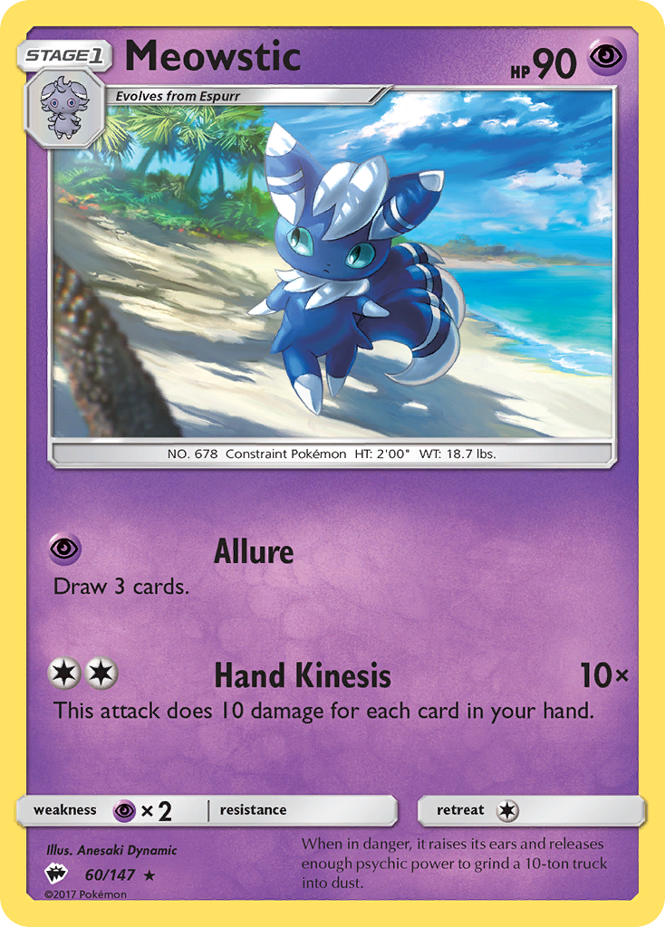 Meowstic sm3-60 Rare from Burning Shadows Set