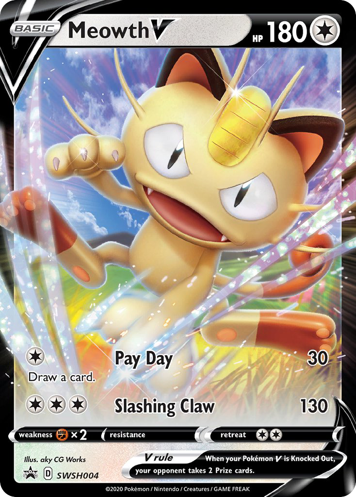 Meowth V swshp-SWSH004 Promo from SWSH Black Star Promos Set