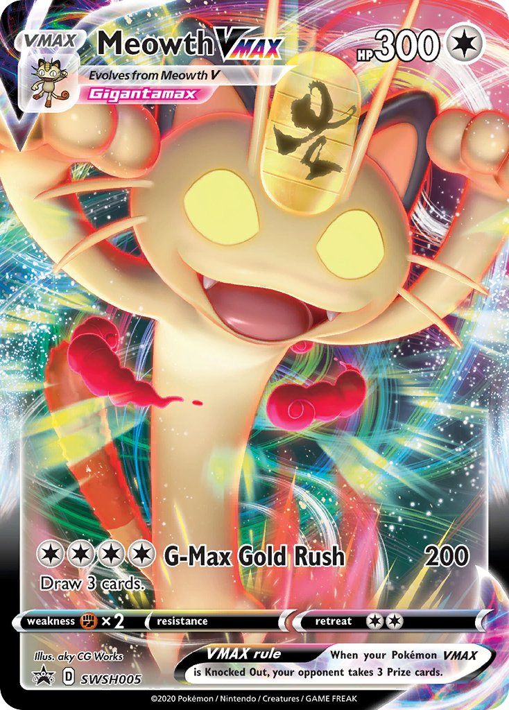 Meowth VMAX swshp-SWSH005 Promo from SWSH Black Star Promos Set