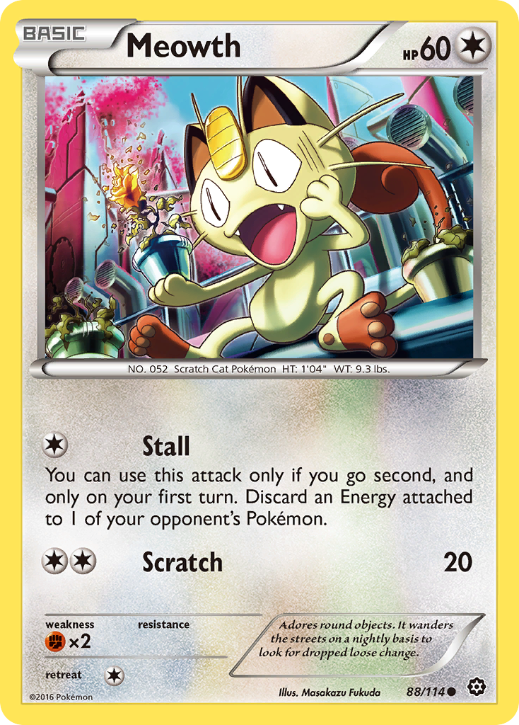Meowth xy11-88 Common from Steam Siege Set