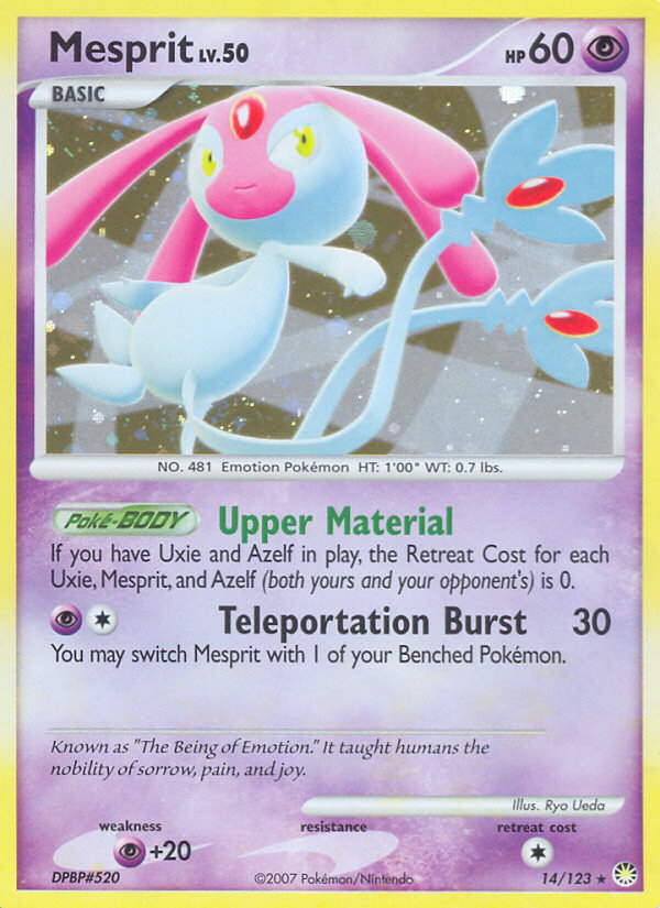 Mesprit dp2-14 Rare Holo from Mysterious Treasures Set