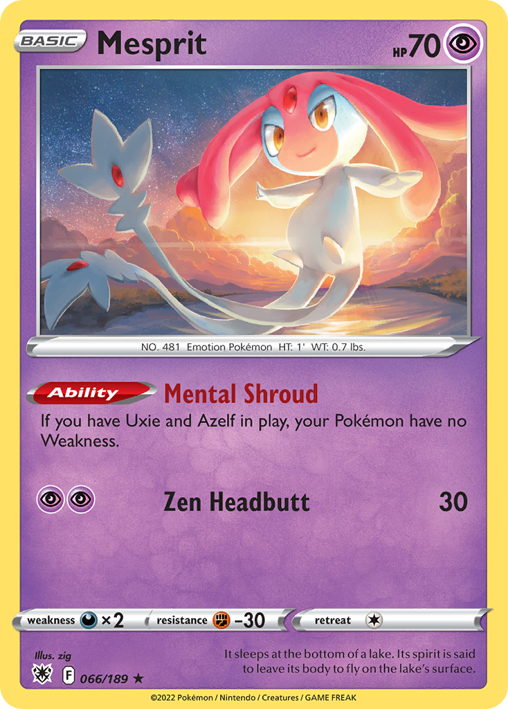 Mesprit swsh10-66 Rare Holo from Astral Radiance Set
