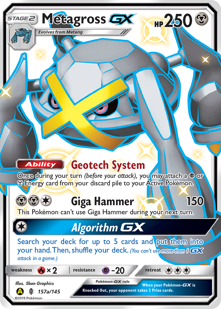 Metagross-GX sm2-157a Rare Ultra from Guardians Rising Set