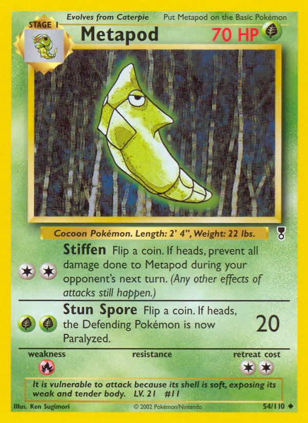 Metapod base6-54 Uncommon from Legendary Collection Set