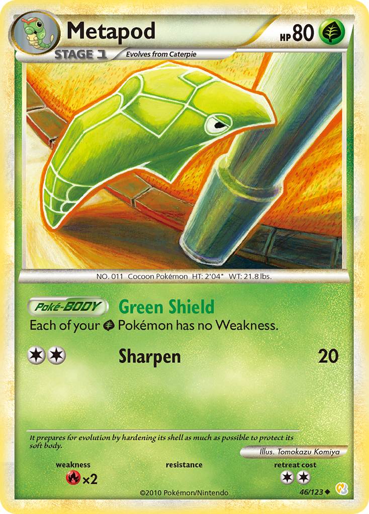 Metapod hgss1-46 Uncommon from HeartGold & SoulSilver Set