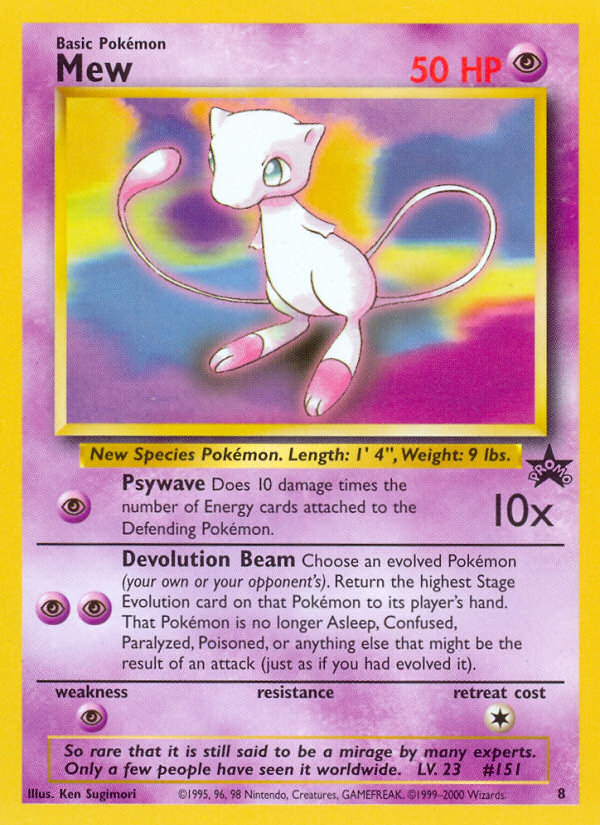Mew basep-8 Promo from Wizards Black Star Promos Set