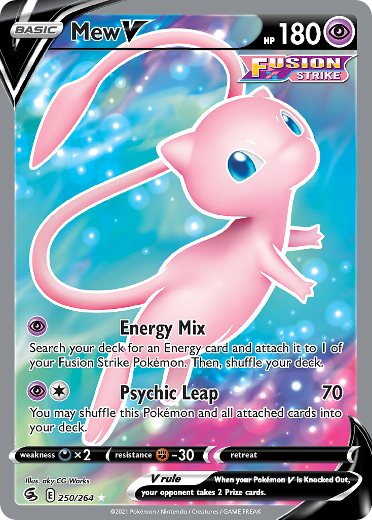 Mew V swsh8-250 Rare Ultra from Fusion Strike Set