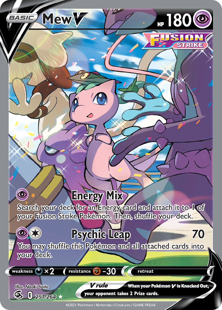 Mew V swsh8-251 Rare Ultra from Fusion Strike Set