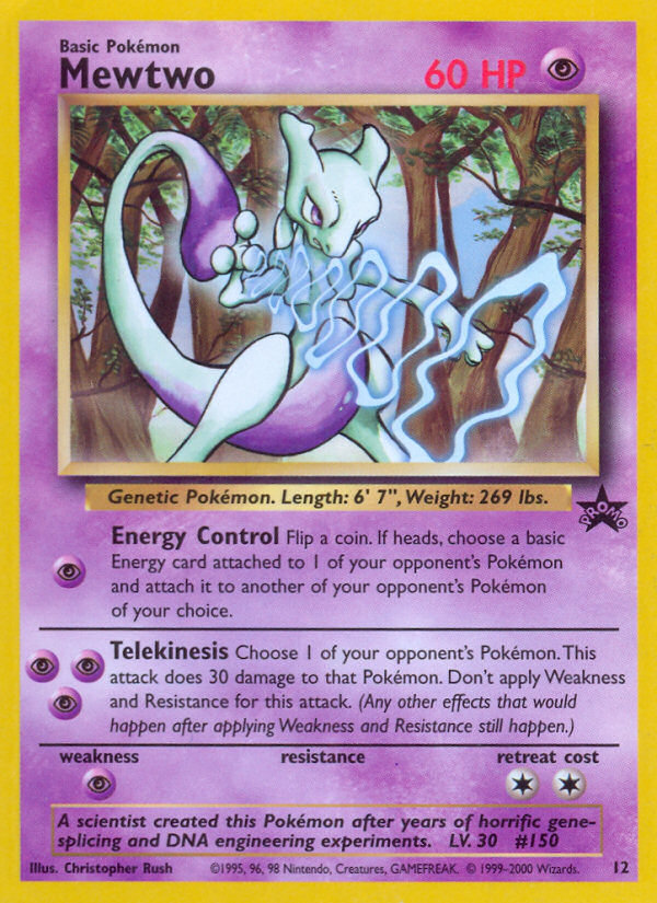 Mewtwo basep-12 Promo from Wizards Black Star Promos Set