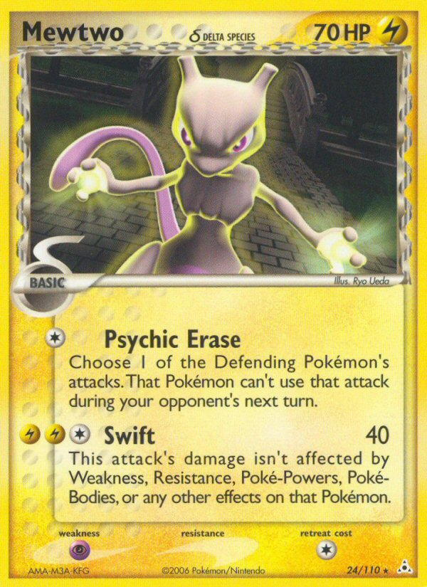 Mewtwo δ ex13-24 Rare from Holon Phantoms Set