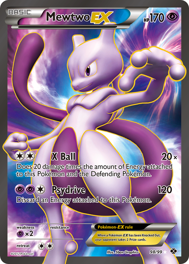 Mewtwo-EX bw4-98 Rare Ultra from Next Destinies Set