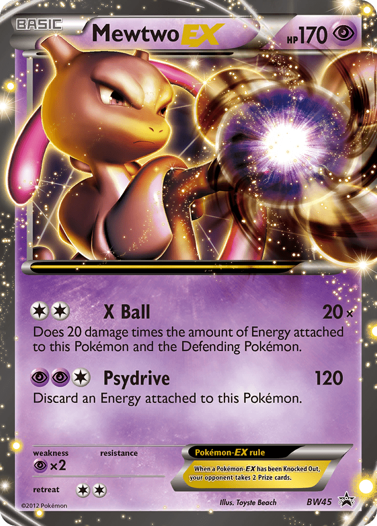 Mewtwo-EX bwp-BW45 Promo from BW Black Star Promos Set