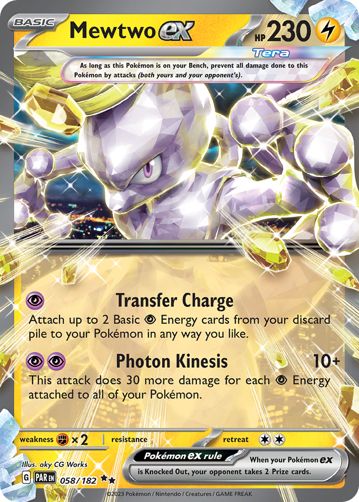 Mewtwo ex sv4-58 Double Rare from Paradox Rift Set