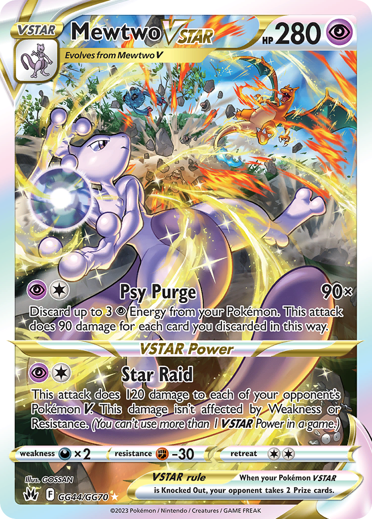 Mewtwo VSTAR swsh12pt5gg-GG44 Rare Holo VSTAR from Crown Zenith Galarian Gallery Set