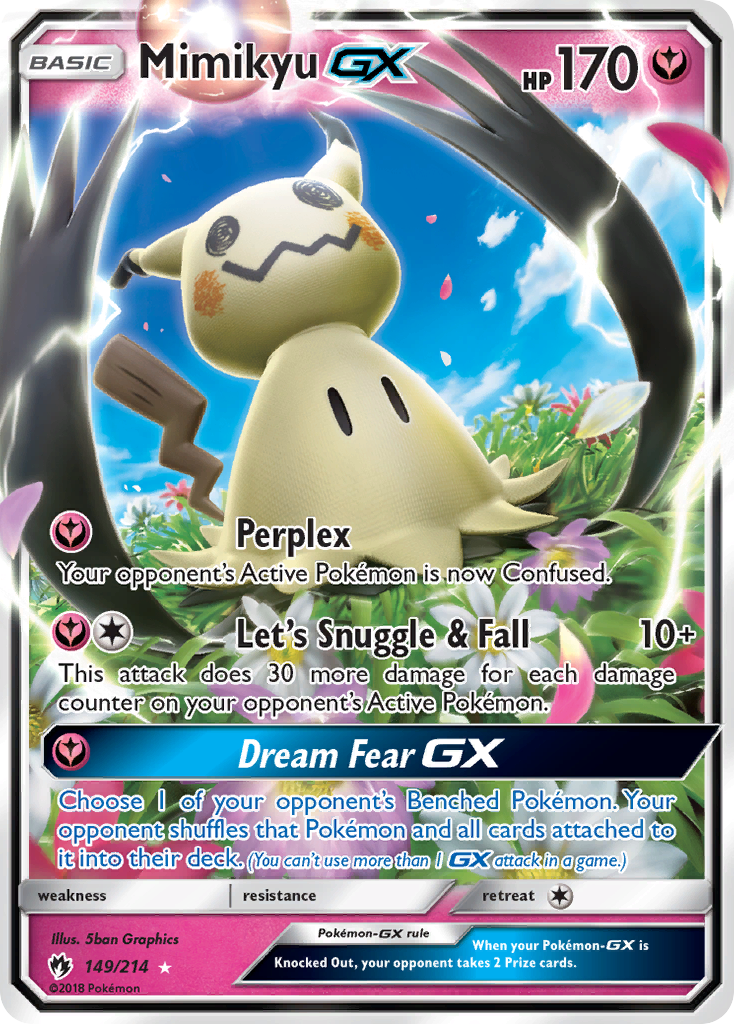 Mimikyu-GX sm8-149 Rare Holo GX from Lost Thunder Set
