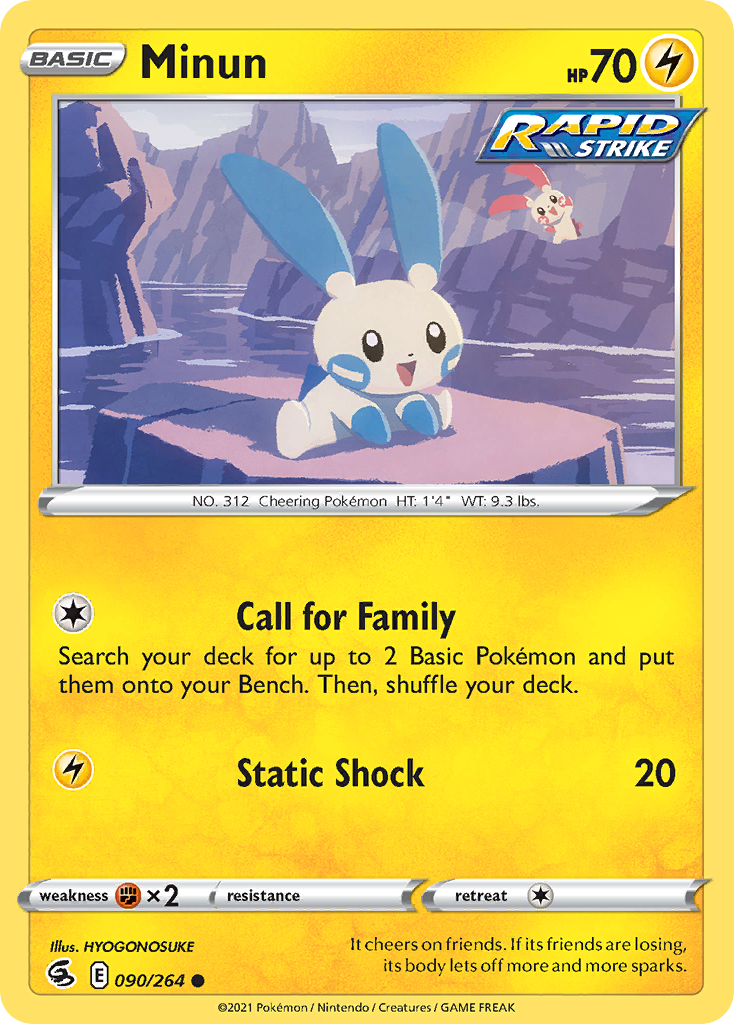 Minun swsh8-90 Common from Fusion Strike Set