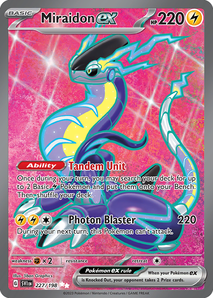 Miraidon ex sv1-227 Ultra Rare from Scarlet & Violet Set