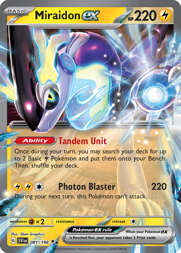 Miraidon ex sv1-81 Double Rare from Scarlet & Violet Set