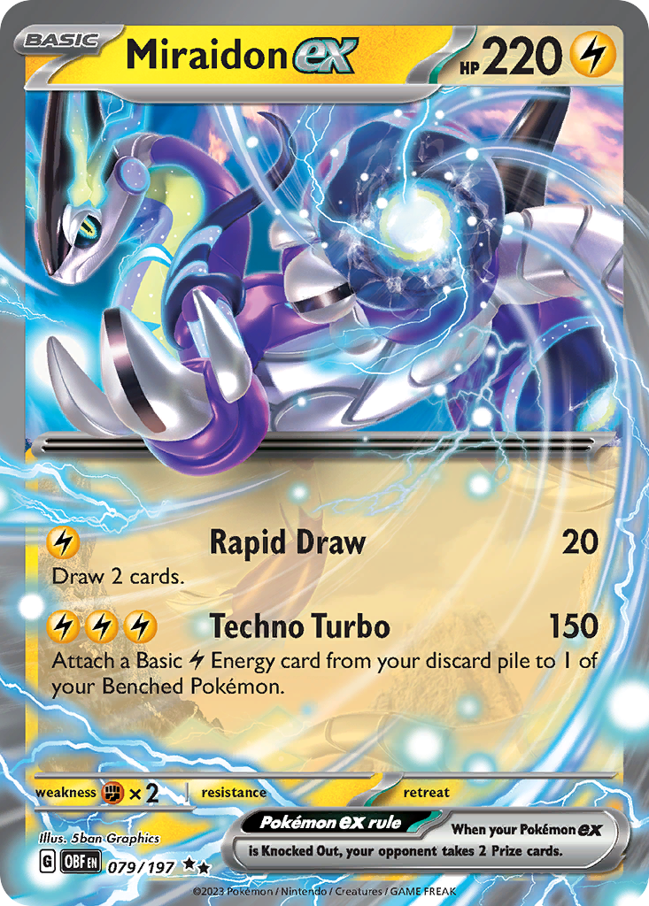 Miraidon ex sv3-79 Double Rare from Obsidian Flames Set